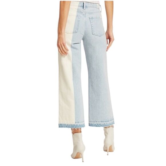 7FAM Alexa two tone high rise straight cropped jeans in Mulholland Drive 31 - Picture 4 of 15